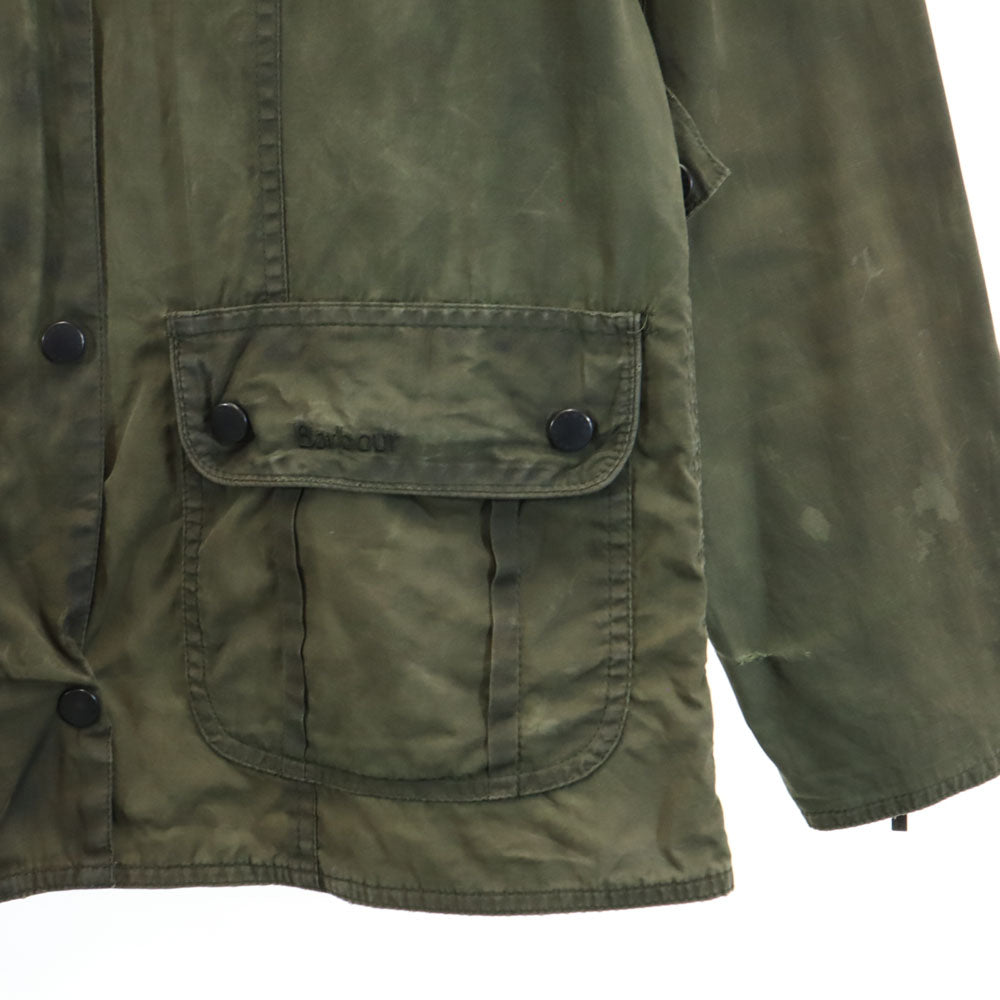 Barbour バブアー FLYWEIGHT WAX UTILITY オイルドジャケット 16 カーキ ブルゾン ヨーロッパ古着 レディース