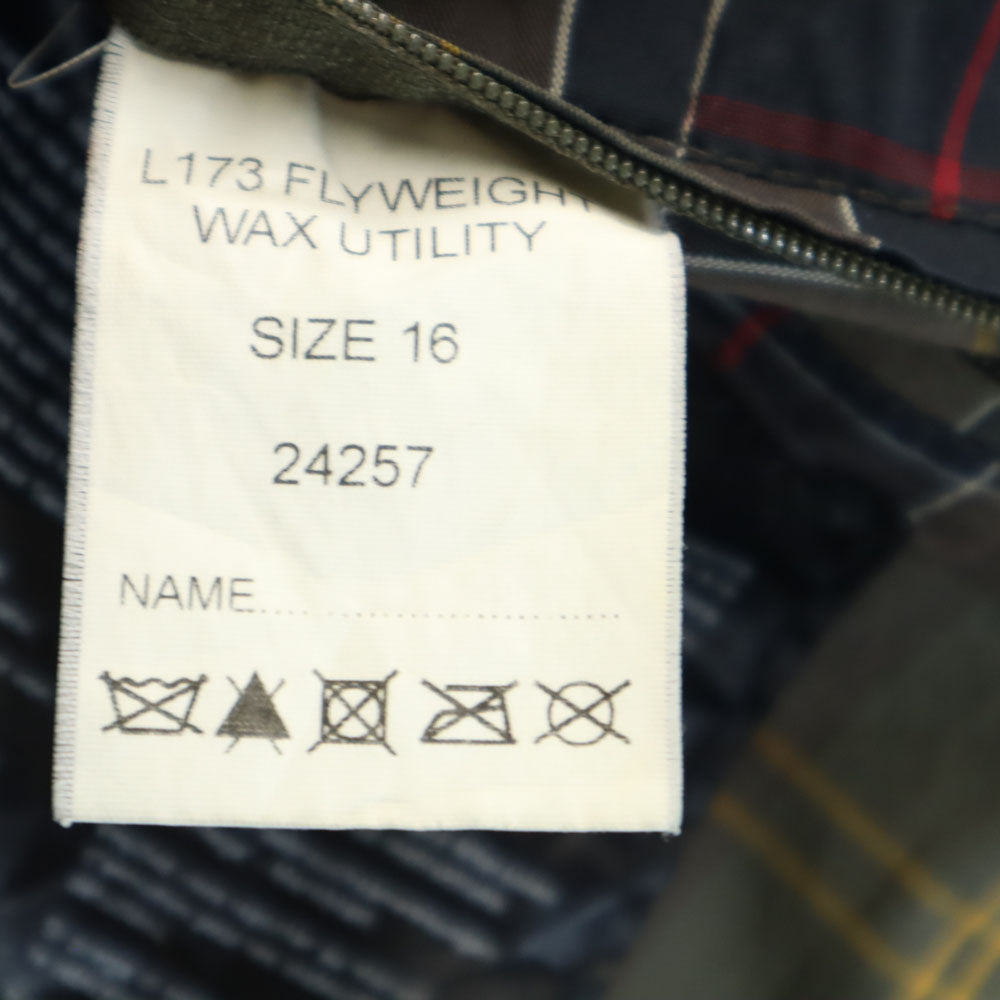Barbour バブアー FLYWEIGHT WAX UTILITY オイルドジャケット 16 カーキ ブルゾン ヨーロッパ古着 レディース