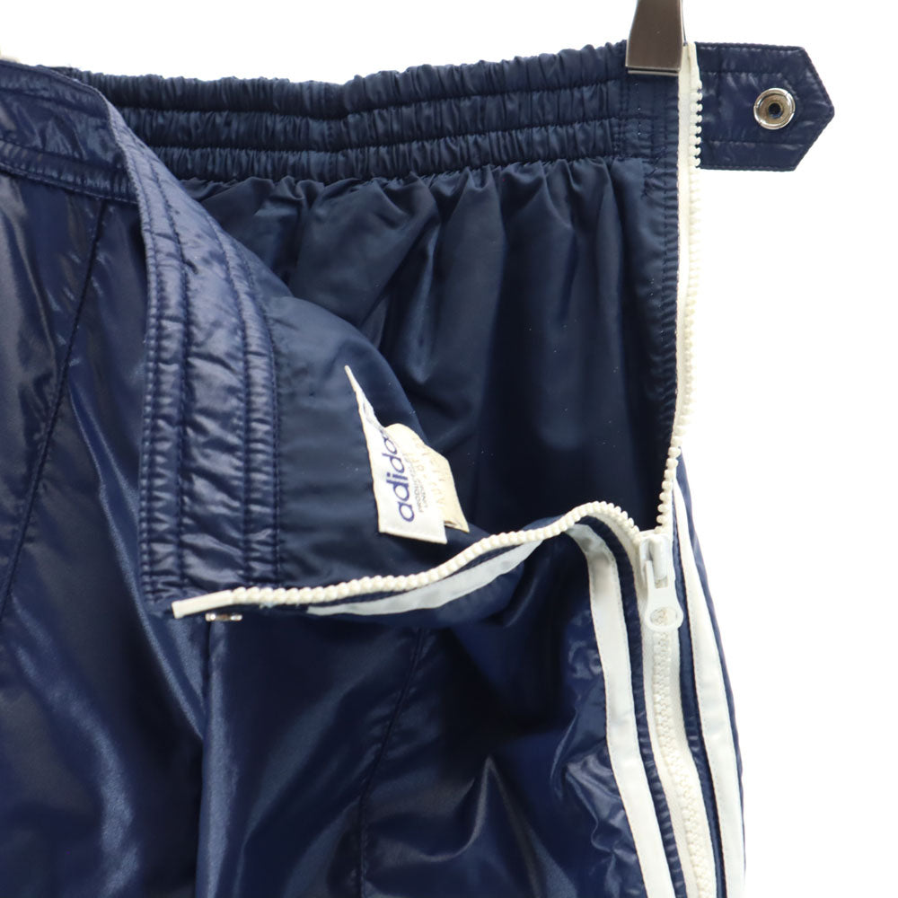 adidas アディダス 70s デサント製 ヴィンテージ トレフォイルロゴ刺繍 ナイロンジャケット 上下 セットアップ 11-12 ブルー系 薄中綿入り キッズ