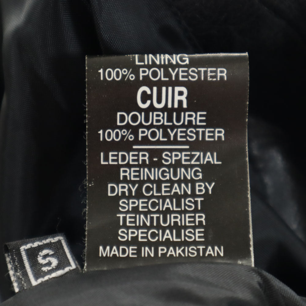 JTP LEATHER 本革 オールド ノーカラー レザージャケット S ブラック レディース