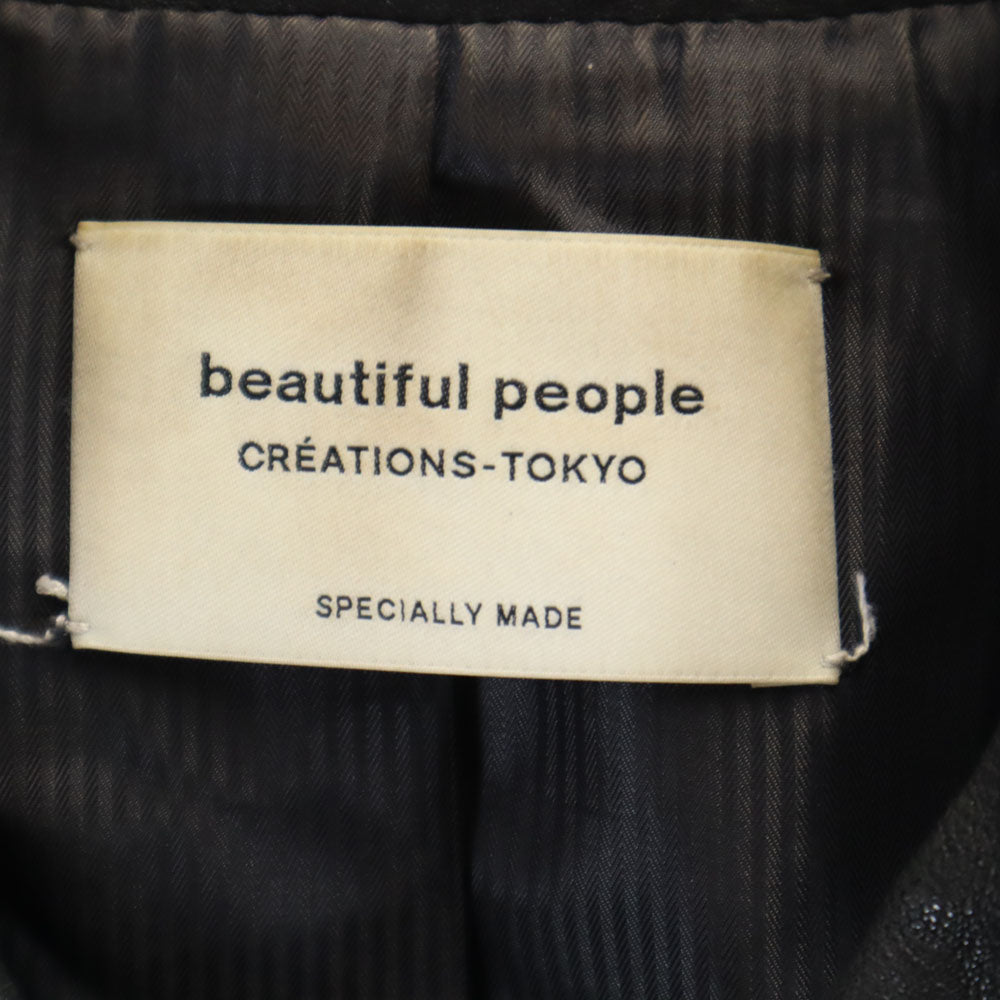 beautiful people ビューティフルピープル ダブルライダースジャケット 130 ブラック レザージャケット レディース