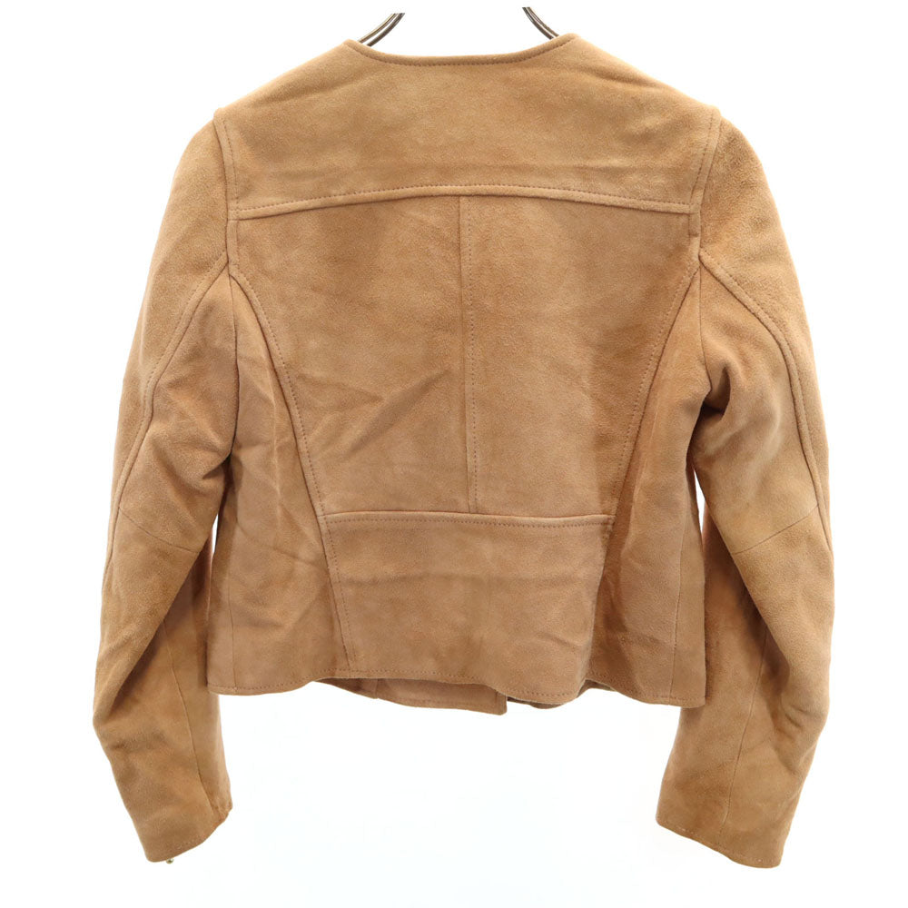 BLUE LABEL CRESTBRIDGE ブルーレーベルクレストブリッジ スエードレザー ライダースジャケット 38 ベージュブラウン系 レディース