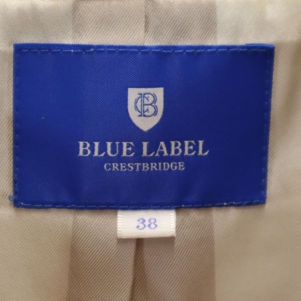 BLUE LABEL CRESTBRIDGE ブルーレーベルクレストブリッジ スエードレザー ライダースジャケット 38 ベージュブラウン系 レディース