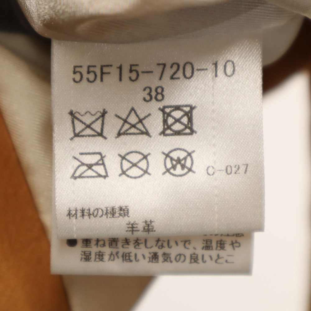 BLUE LABEL CRESTBRIDGE ブルーレーベルクレストブリッジ スエードレザー ライダースジャケット 38 ベージュブラウン系 レディース