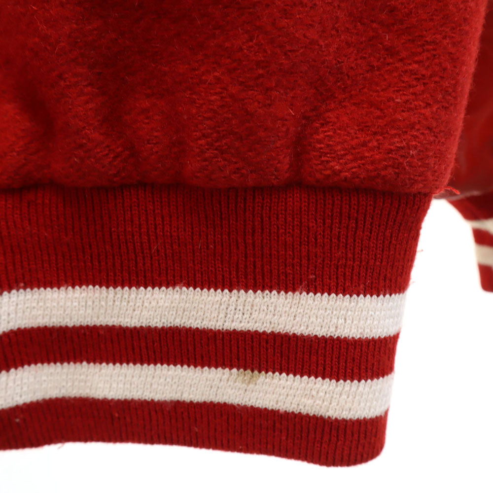 70s ビンテージ　スタジャン VINTAGE ヴィンテージ 70s 袖レザー スタジャン M レッド メンズ