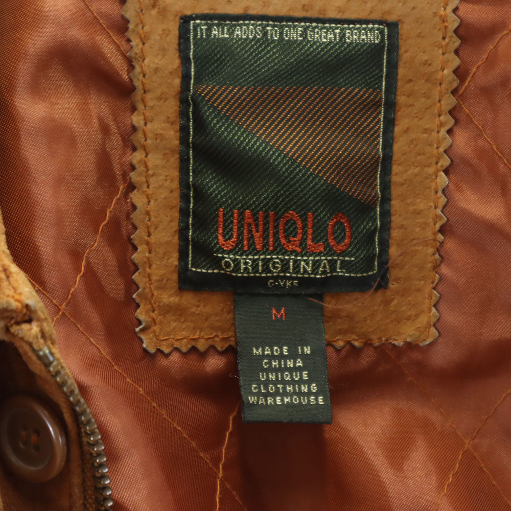 ユニクロ オールド スエードレザージャケット M ブラウン UNIQLO メンズ