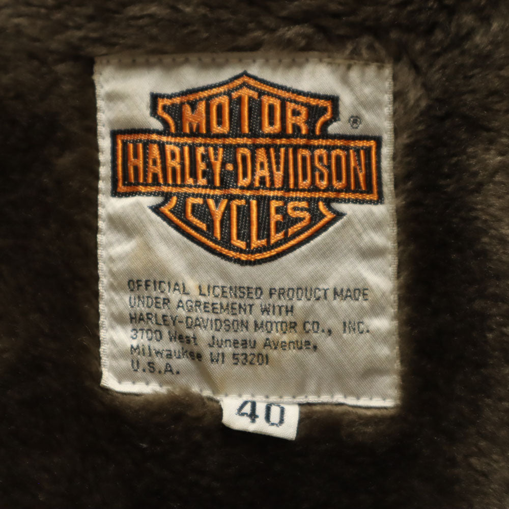 HARLEY DAVIDSON ハーレーダビッドソン 90s オールド フライトジャケット 40 ブラウン ライナー付き メンズ