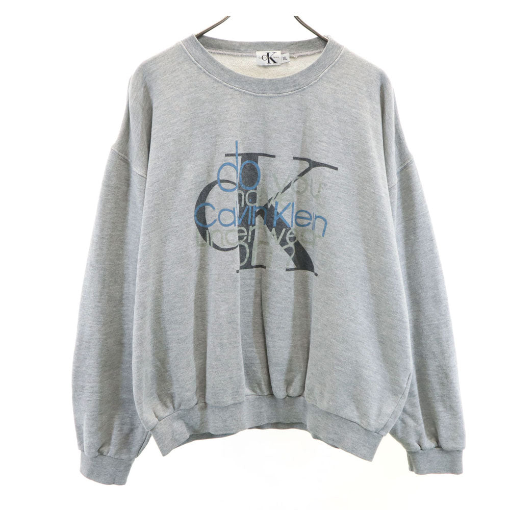 Calvin klein Jeans カルバンクラインジーンズ 90s オールド USA製 長袖 スウェット XL グレー トレーナー メンズ