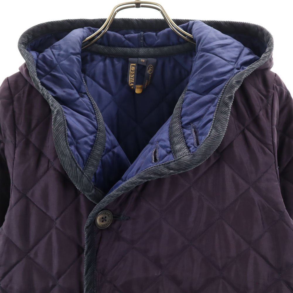 LAVENHAM ラベンハム イングランド製 キルティングコート 38 パープル 中綿入り レディース