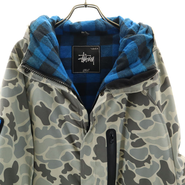 ステューシー カモフラ柄 サーモライト ジャケット L グレー STUSSY メンズ