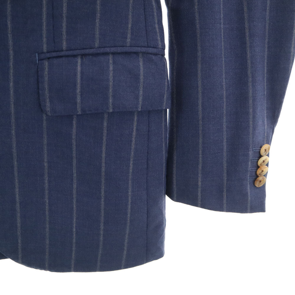 ドラゴ ×オンリー ウール 100% ストライプ スリーピース スーツ 上下 セットアップ ネイビー ONLY メンズ