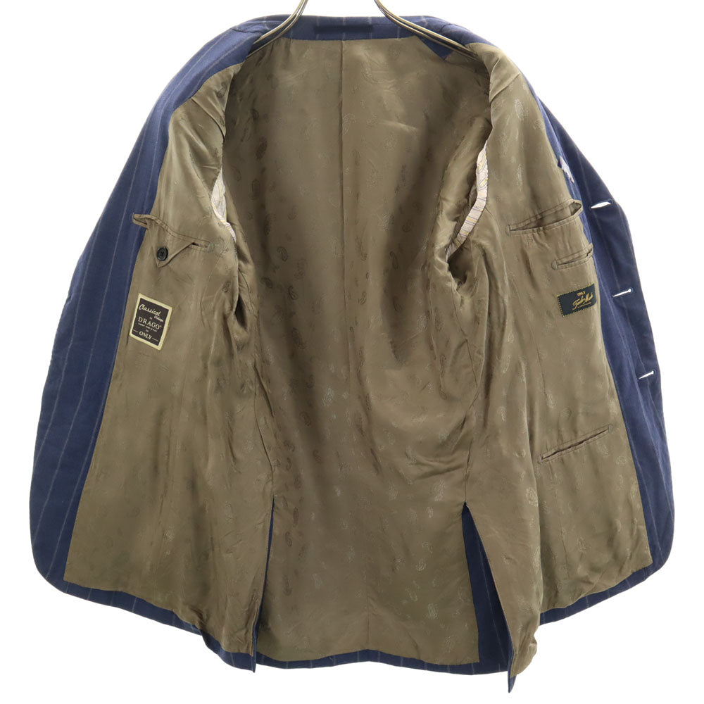 ドラゴ ×オンリー ウール 100% ストライプ スリーピース スーツ 上下 セットアップ ネイビー ONLY メンズ