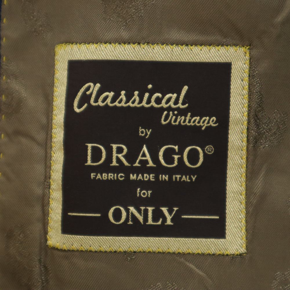 ドラゴ ×オンリー ウール 100% ストライプ スリーピース スーツ 上下 セットアップ ネイビー ONLY メンズ