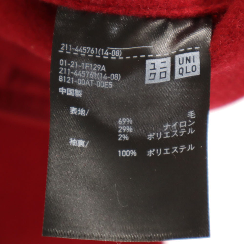 ユニクロ プラスジェイ ウールブレンド ダブルフェイス ノーカラージャケット スカートスーツ 上下 セットアップ S レッド UNIQLO +J レディース