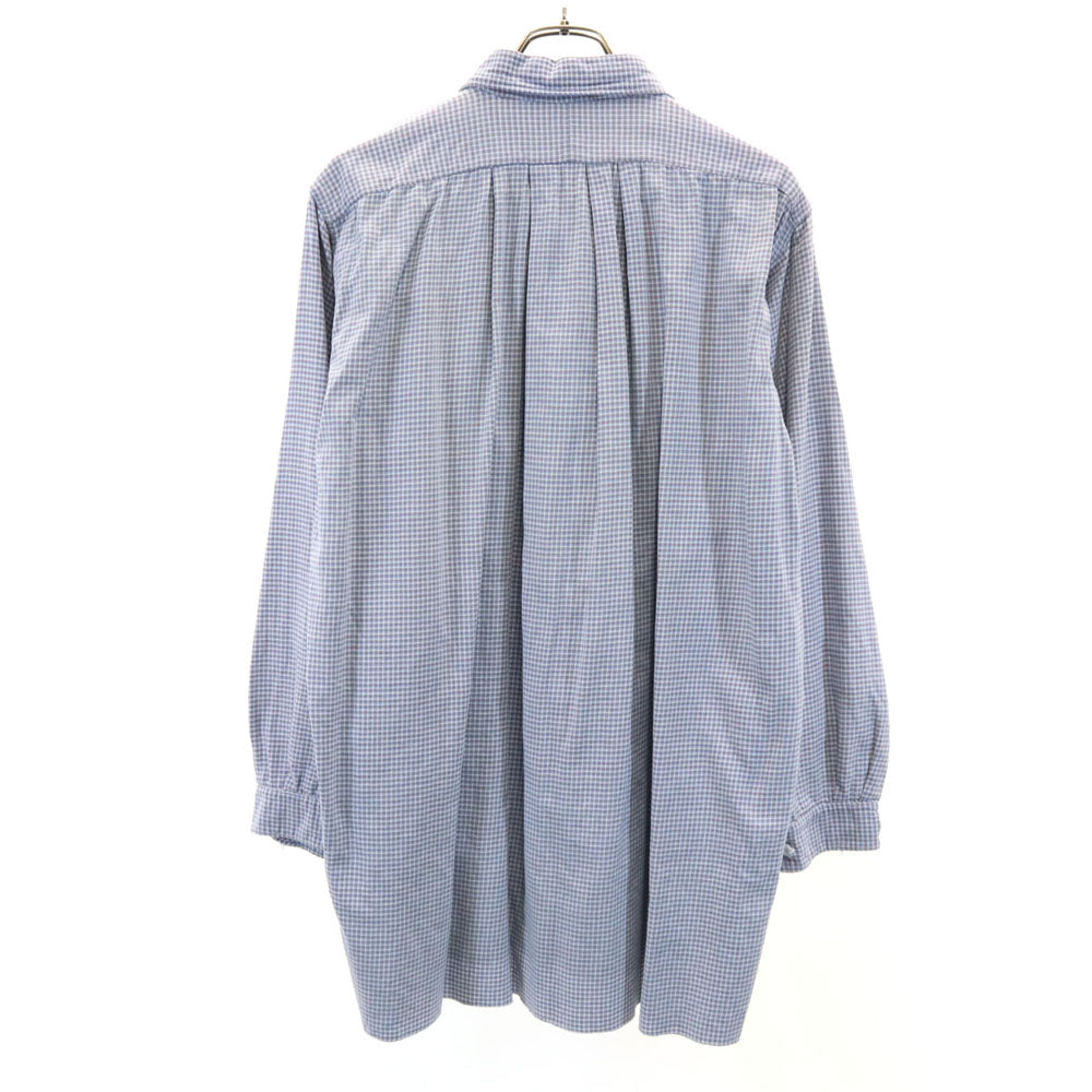 VINTAGE ヴィンテージ 40s 50s グランパ 長袖 プルオーバー ブラウス ライトブルー シャツ レディース