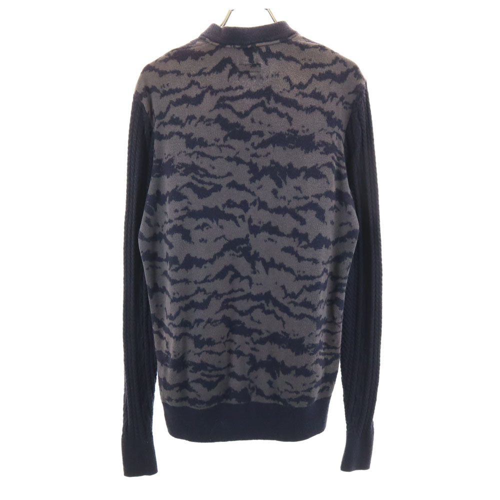 ALLSAINTS オールセインツ 総柄 ニットジャケット XS ネイビー 他 メンズ