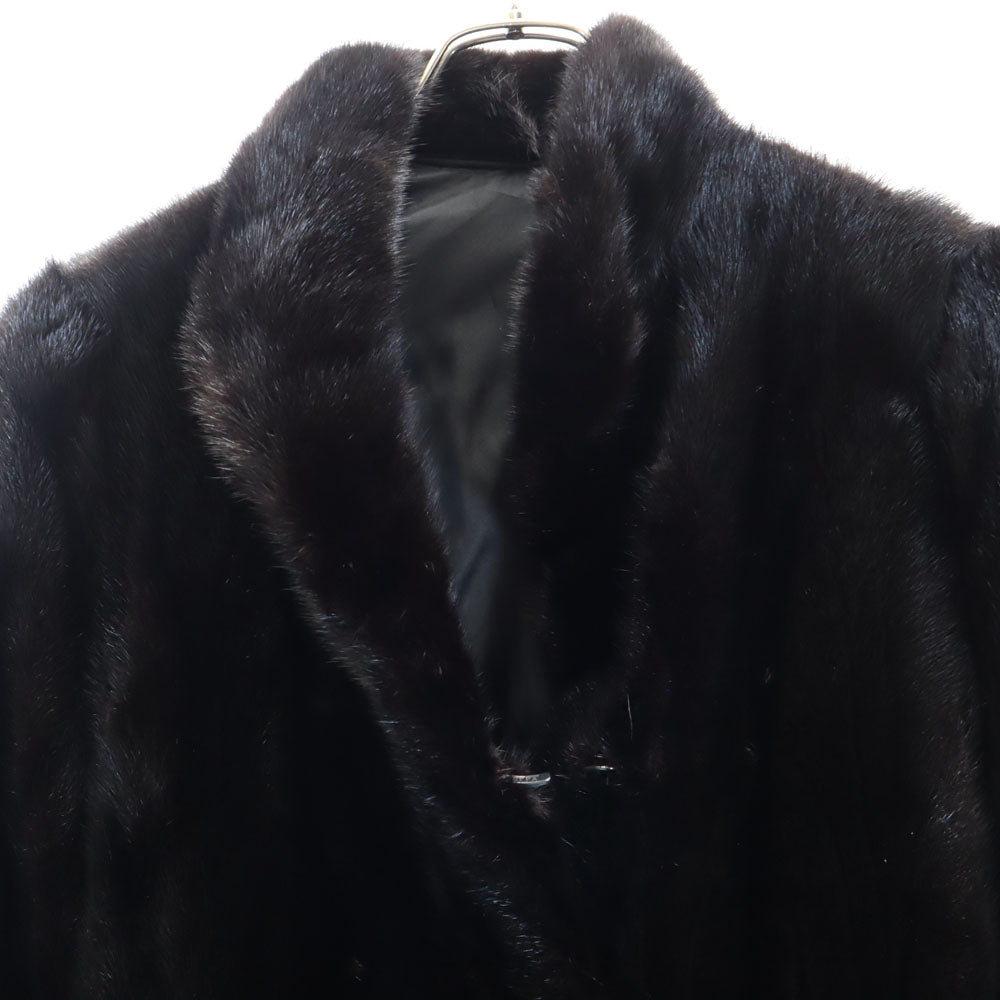 SAGA MINK サガミンク ミンクファー 毛皮コート 13 ブラック ハーフコート レディース