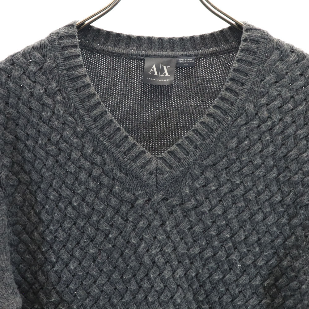 ARMANI EXCHANGE アルマーニエクスチェンジ 長袖 Vネック セーター M チャコールグレー ニット メンズ