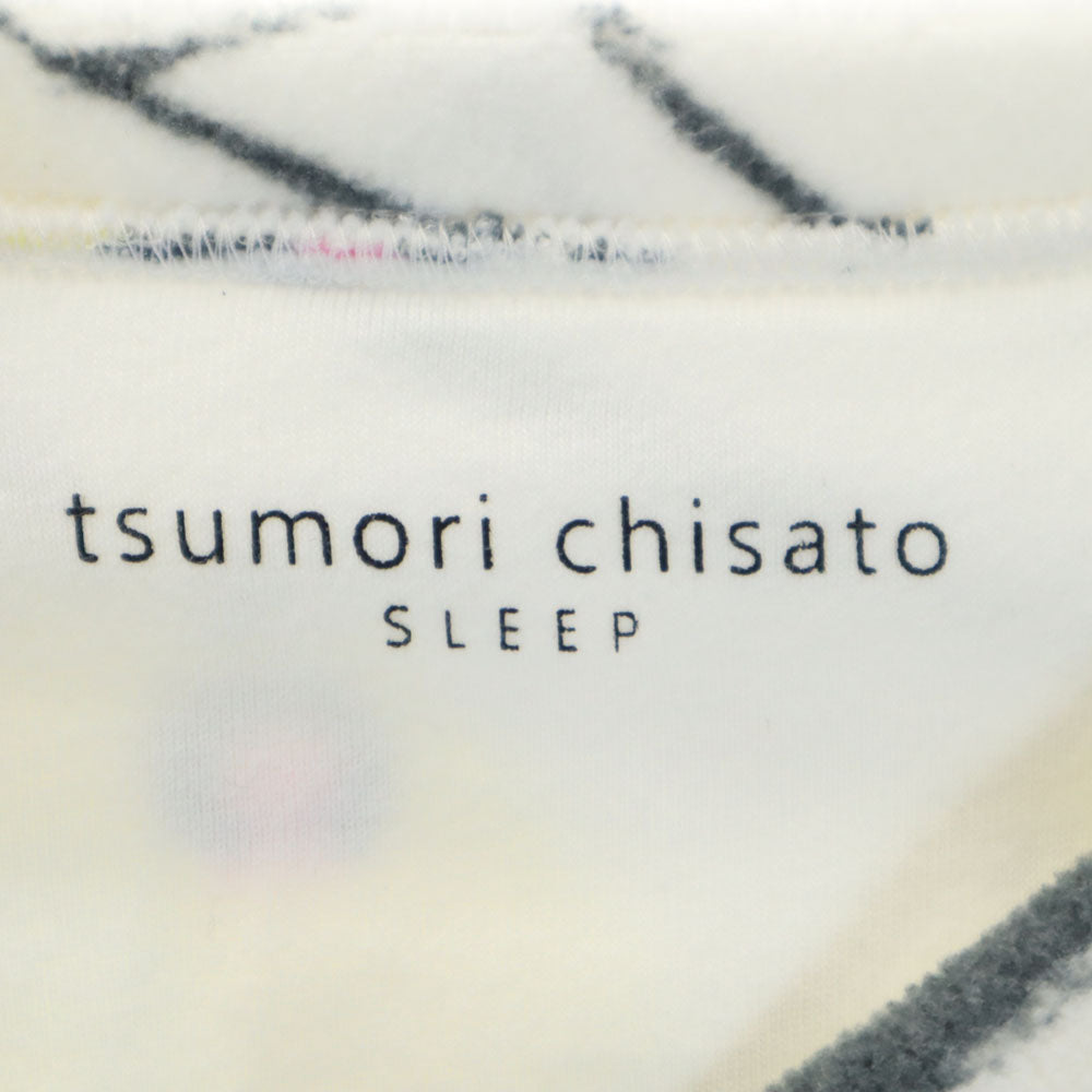 ツモリチサト 総柄 フリース ルームウェア 上下 セットアップ M ホワイト系 TSUMORI CHISATO パジャマ レディース