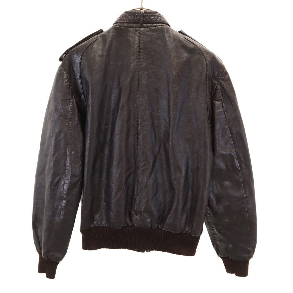 MEMBERS ONLY メンバーズオンリー 80s ヴィンテージ レザー シングルライダースジャケット 38 ブラウン メンズ
