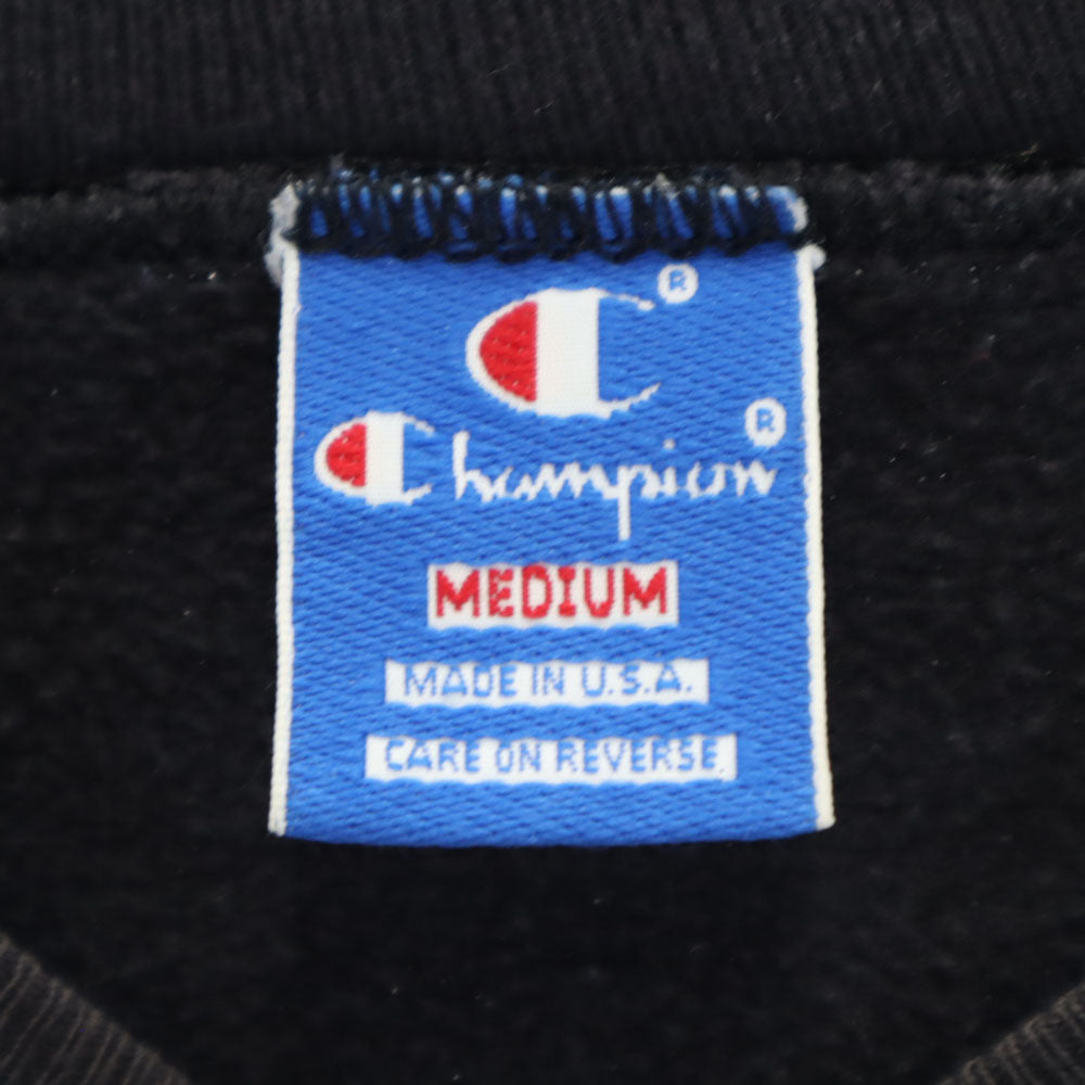 Champion チャンピオン 90s オールド USA製 青タグ 長袖 前V スウェット M ブラック メンズ