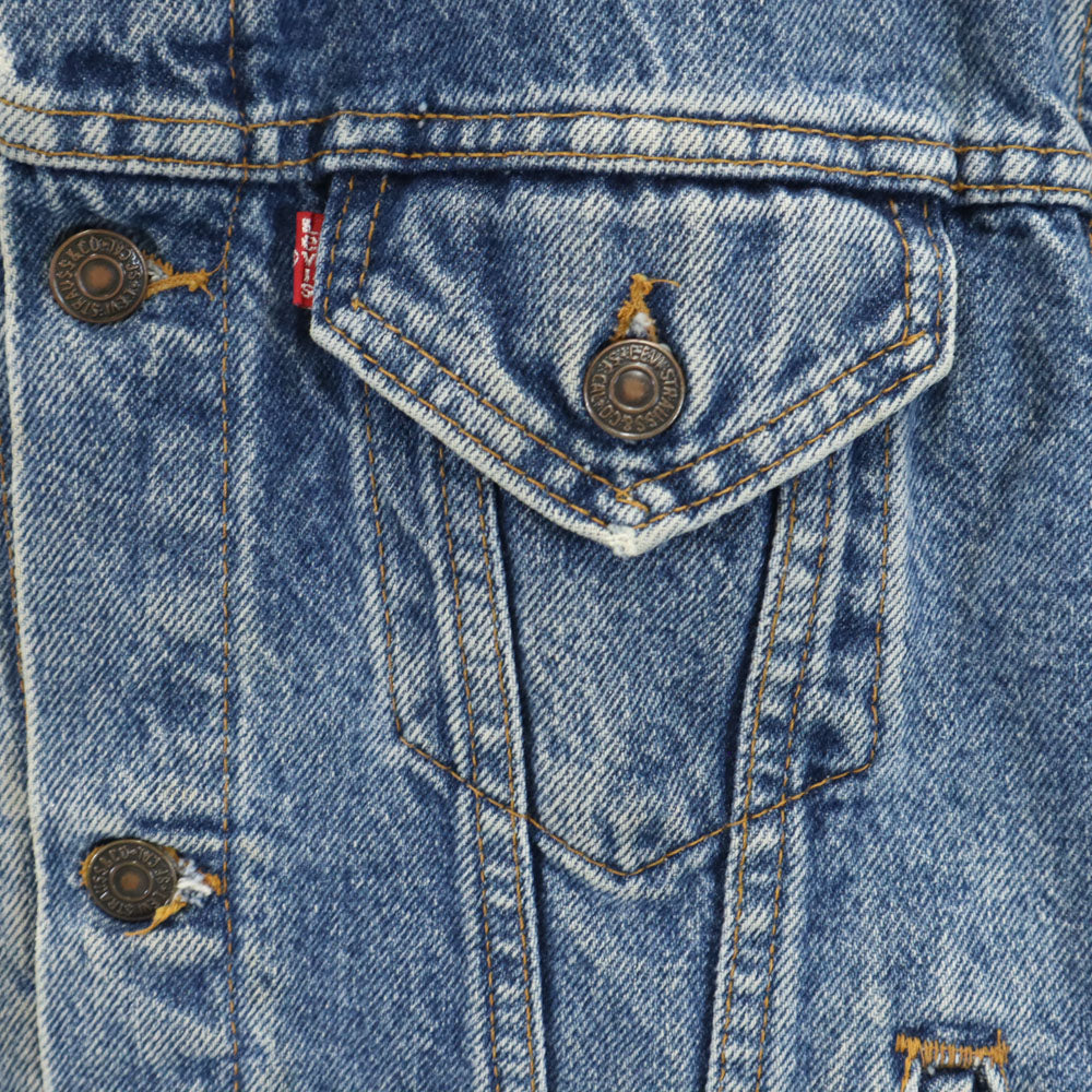 Levi's リーバイス 80s オールド USA製 57508-0218 4th デニムジャケット M ブルー ハンドウォーマーポケット キッズ