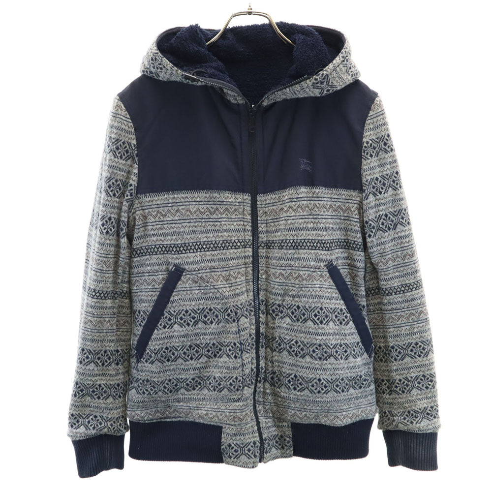 バーバリーブラックレーベル リバーシブル フリースジャケット L ネイビー BURBERRY BLACK LABEL メンズ