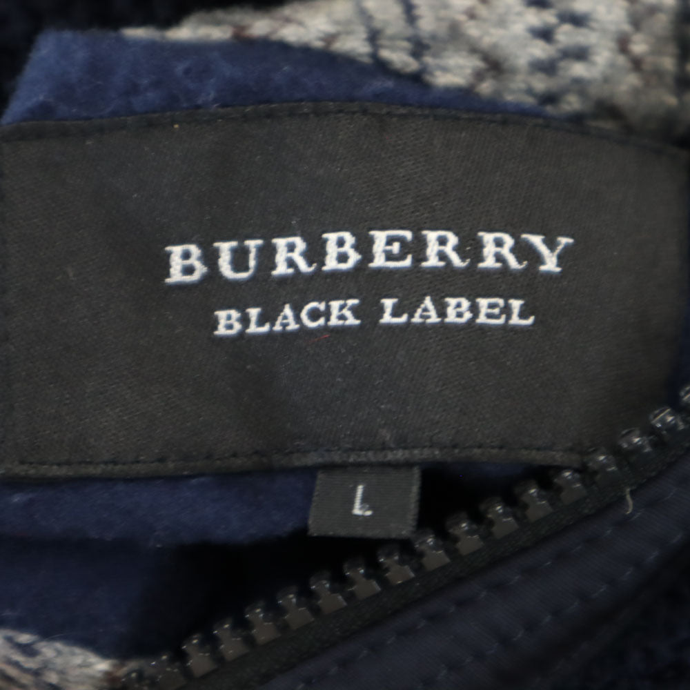 バーバリーブラックレーベル リバーシブル フリースジャケット L ネイビー BURBERRY BLACK LABEL メンズ