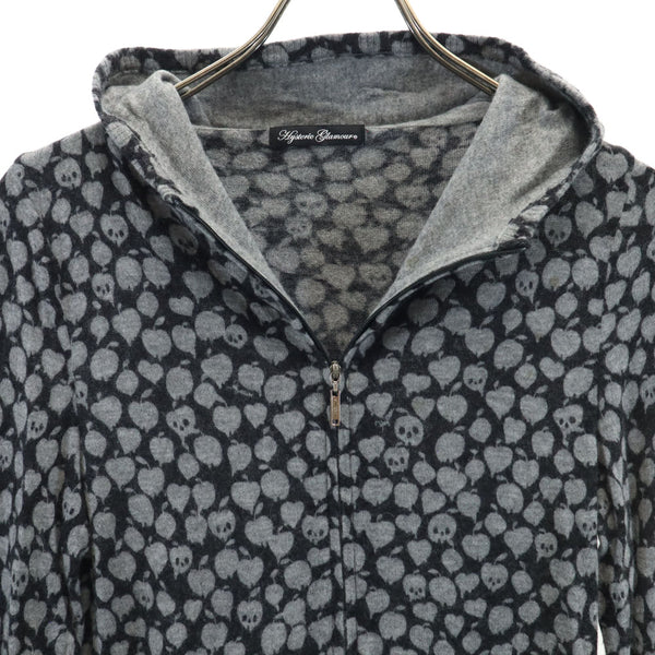 HYSTERIC GLAMOUR スカル柄フルジップニットサイズフリー HYSTERIC GLAMOUR スカル柄フルジップニットサイズフリー