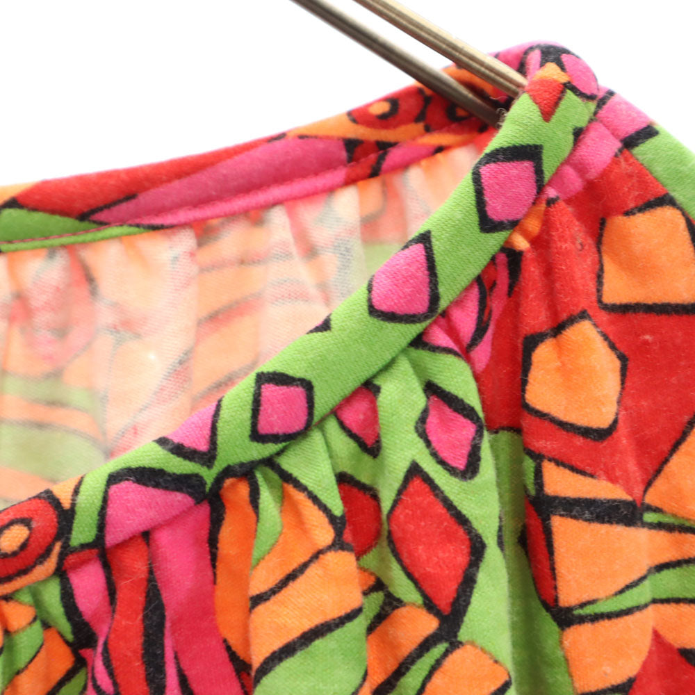 YVES SAINT LAURENT イヴサンローラン 90s オールド 総柄 長袖 カットソー M レッド 他 レディース