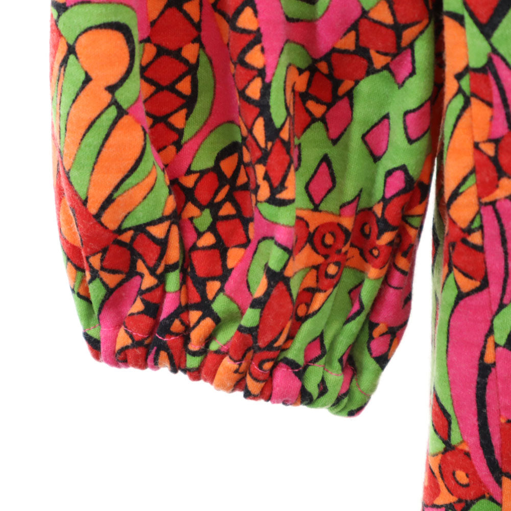 YVES SAINT LAURENT イヴサンローラン 90s オールド 総柄 長袖 カットソー M レッド 他 レディース