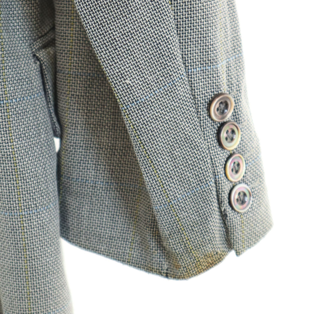 Burberrys バーバリーズ 90s ウールブレンド 日本製 三陽商会 オールド チェック 長袖 テーラードジャケット 94-84-165 グレー系 サイドベンツ メンズ