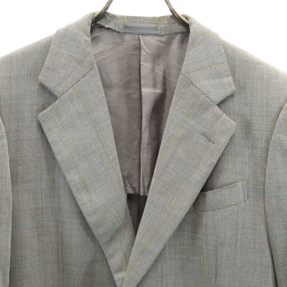 Burberrys バーバリーズ 90s ウールブレンド 日本製 三陽商会 オールド チェック 長袖 テーラードジャケット 94-84-165 グレー系 サイドベンツ メンズ