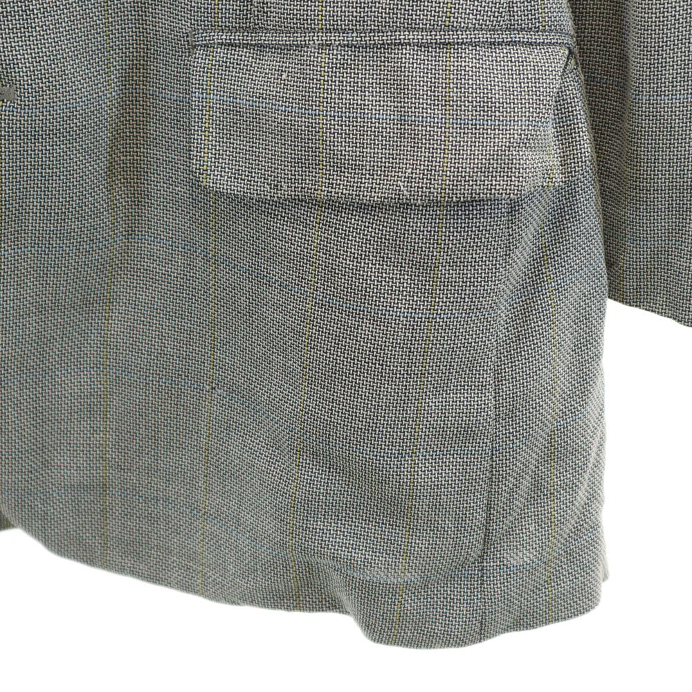 Burberrys バーバリーズ 90s ウールブレンド 日本製 三陽商会 オールド チェック 長袖 テーラードジャケット 94-84-165 グレー系 サイドベンツ メンズ