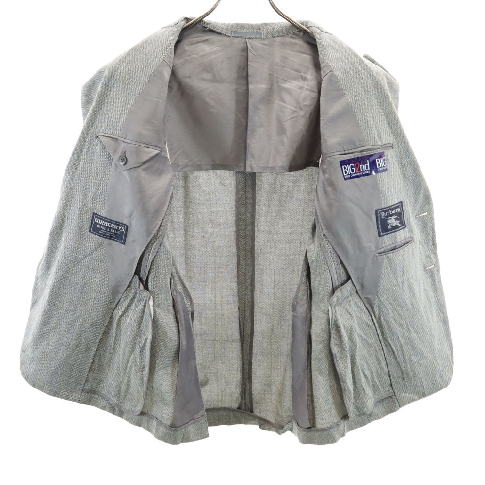 Burberrys バーバリーズ 90s ウールブレンド 日本製 三陽商会 オールド チェック 長袖 テーラードジャケット 94-84-165 グレー系 サイドベンツ メンズ