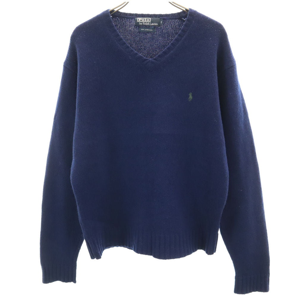 Polo by Ralph Lauren ポロバイラルフローレン 長袖 Vネック セーター S ネイビー ニット メンズ