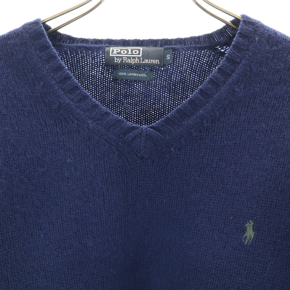 Polo by Ralph Lauren ポロバイラルフローレン 長袖 Vネック セーター S ネイビー ニット メンズ
