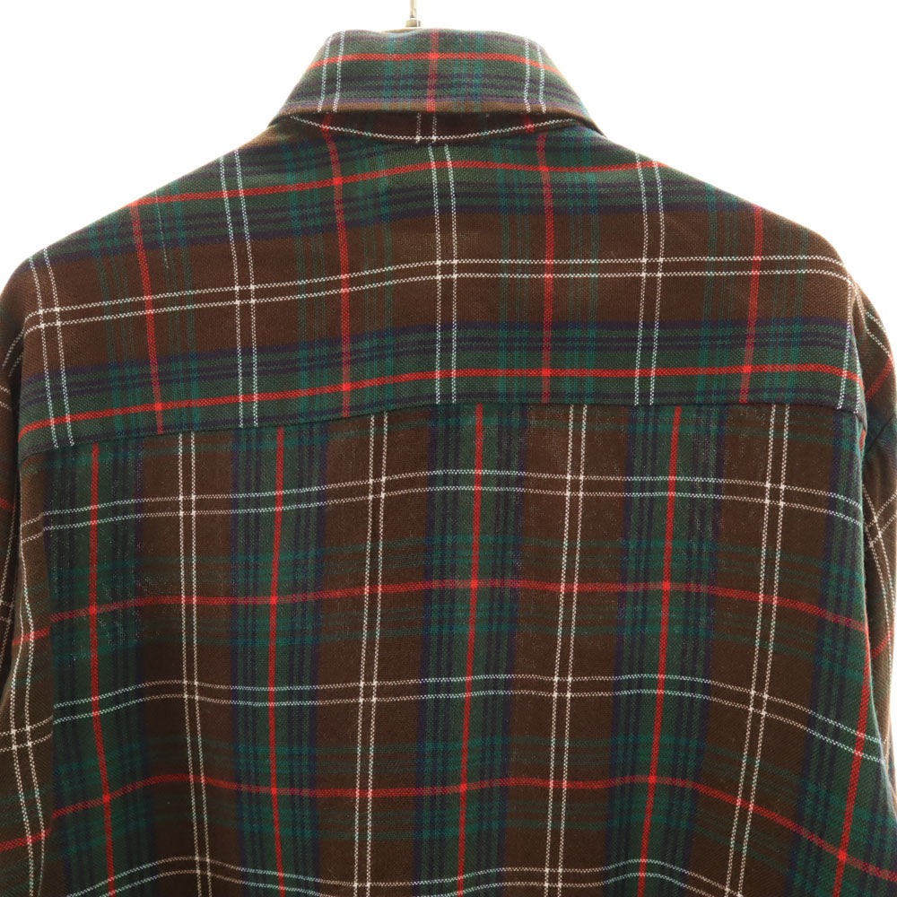 VAN HEUSEN ヴァンヒューゼン 80s ヴィンテージ チェック柄 長袖 シャツ M ブラウン 他 メンズ