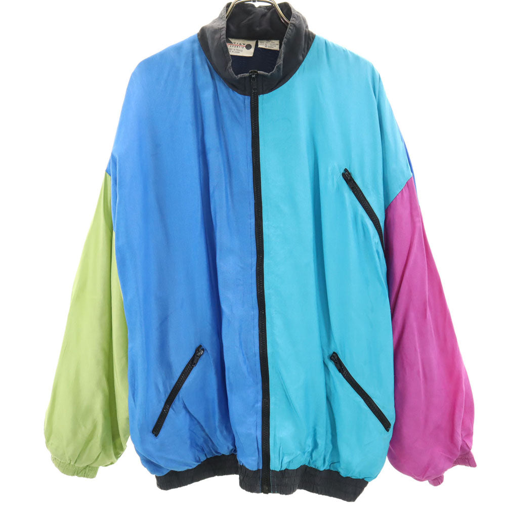 AVIAT SPORTIF 90s シルク オールド ジャケット XL ブルー 他 メンズ