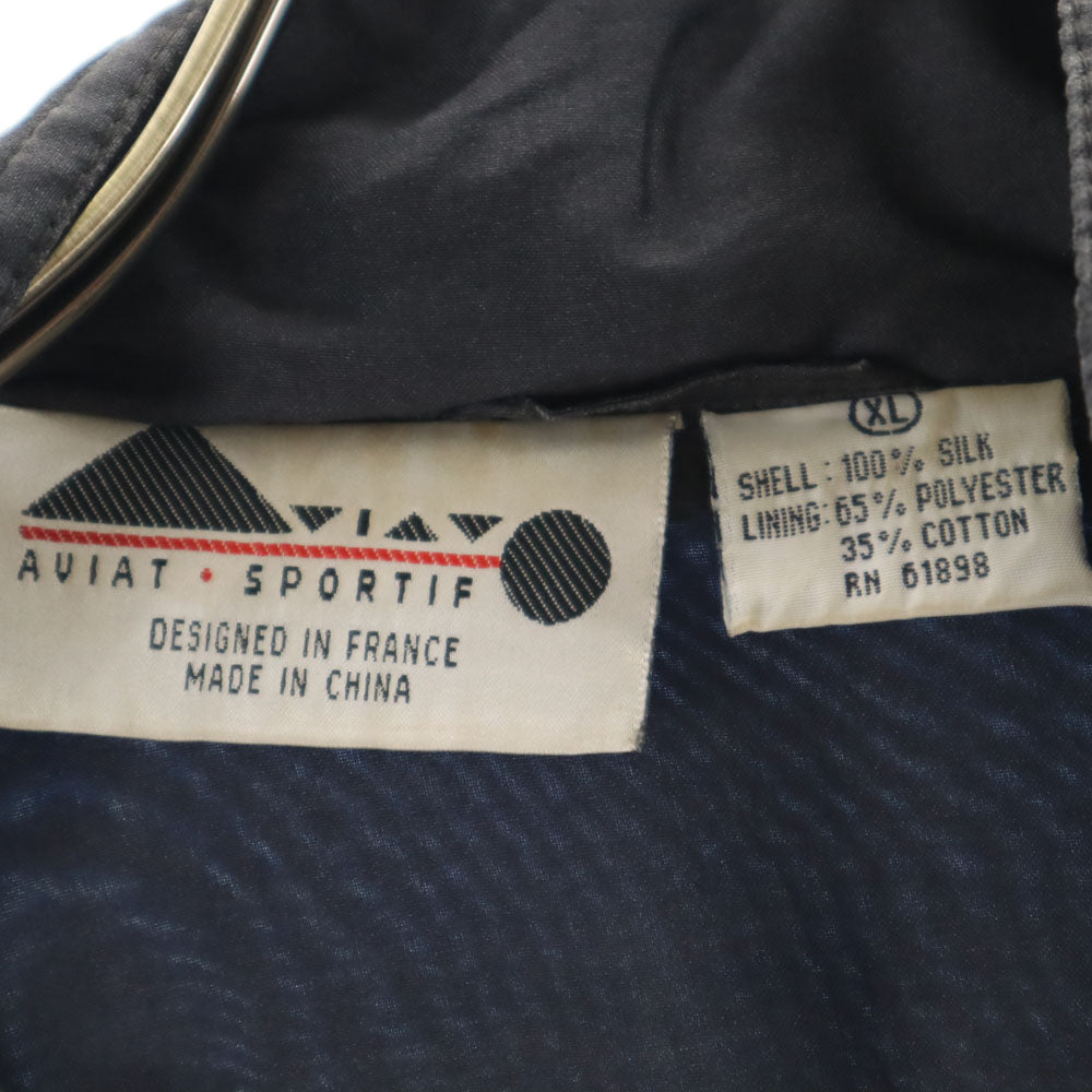 AVIAT SPORTIF 90s シルク オールド ジャケット XL ブルー 他 メンズ