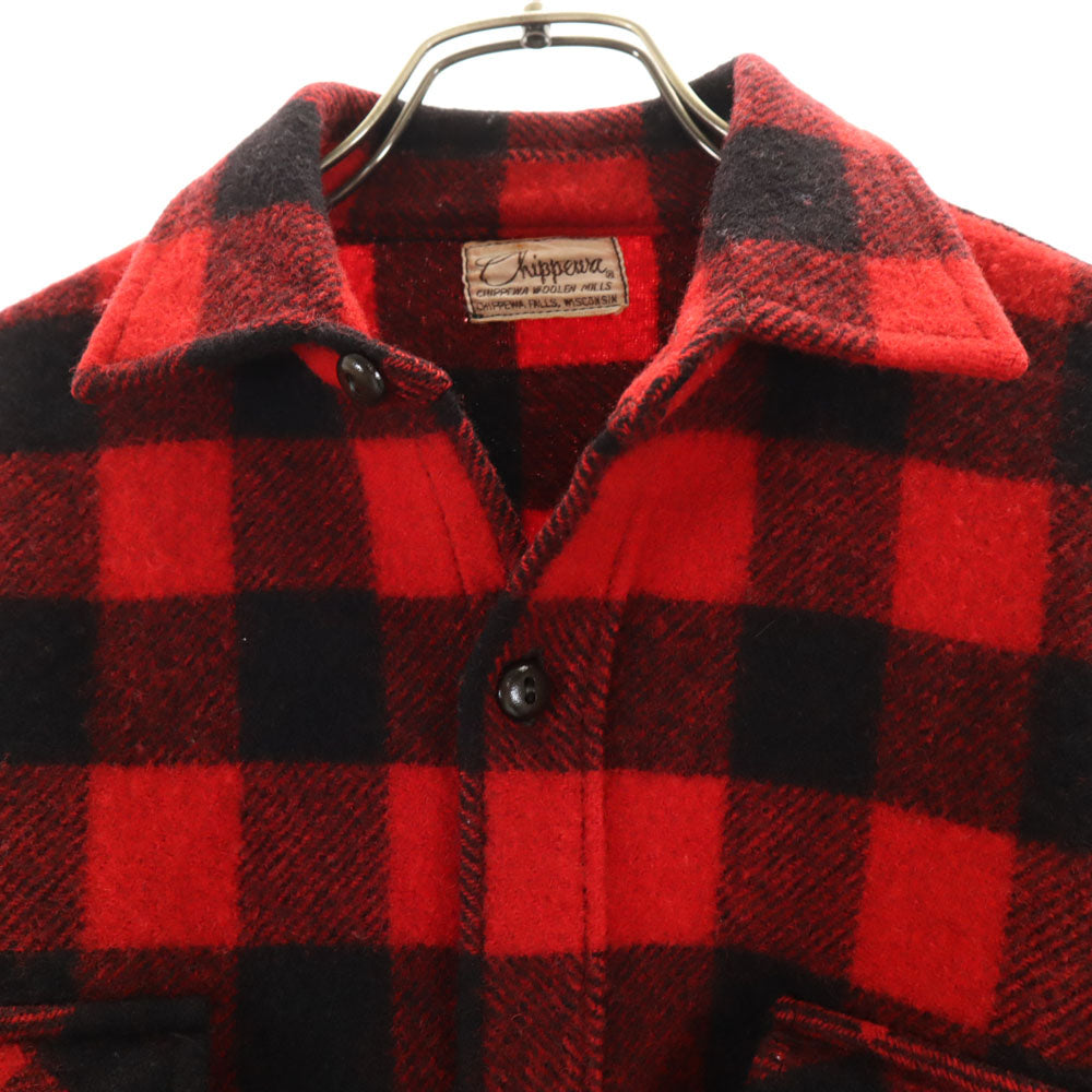 Chippewa チペワ 50s 60s ヴィンテージ バッファローチェック 長袖 ウールシャツ レッド系 メンズ