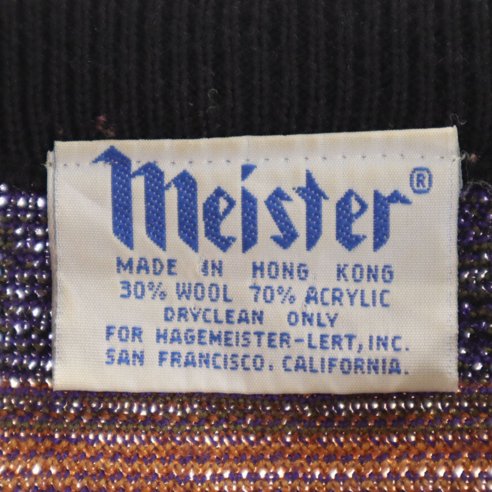 マイスター 80s ウールブレンド ヴィンテージ 総柄 長袖 セーター M