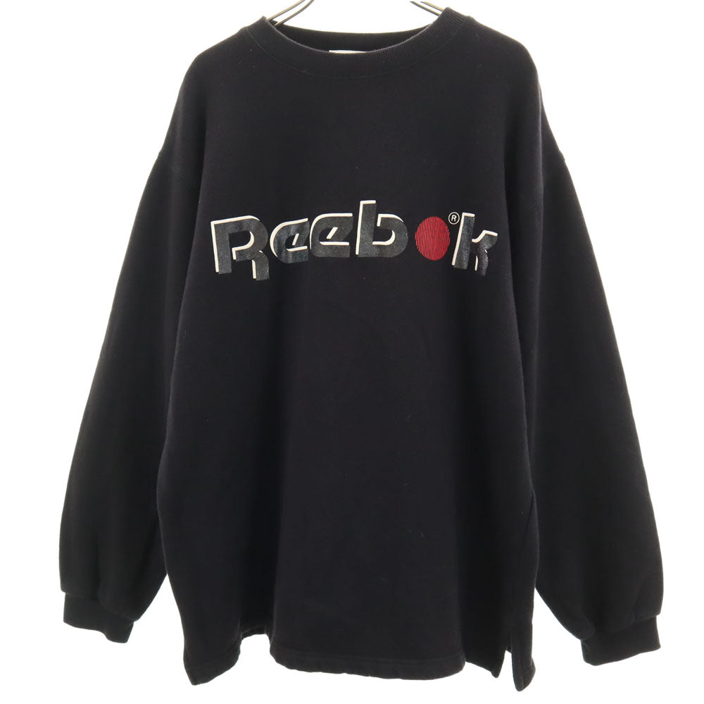 Reebok リーボック 90s オールド 長袖 トレーナー L ブラック系 裏起毛 メンズ
