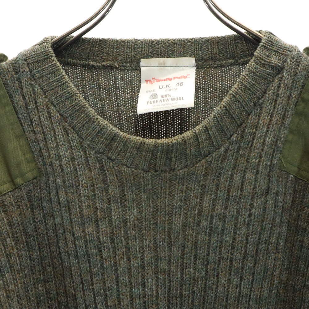 Theweallypallo 80s 90s ウール オールド コマンドニット イングランド製 長袖 セーター 46 カーキ ニット メンズ