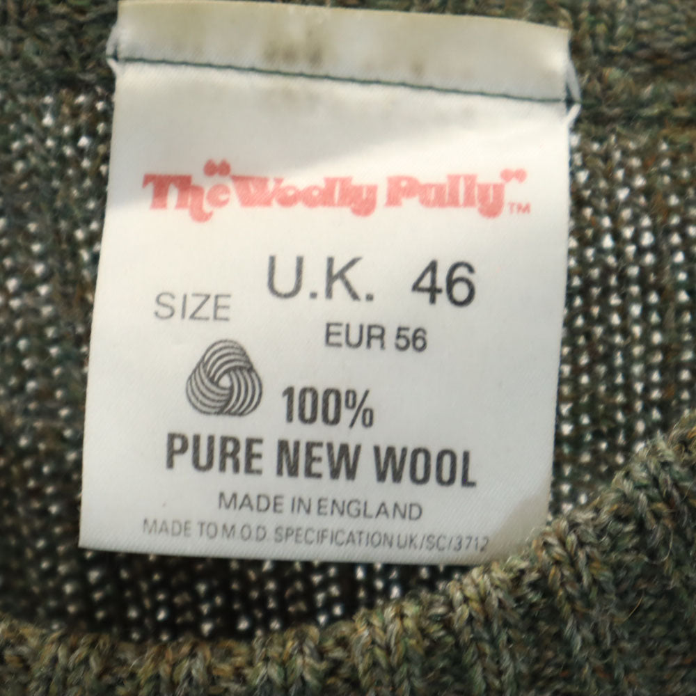 Theweallypallo 80s 90s ウール オールド コマンドニット イングランド製 長袖 セーター 46 カーキ ニット メンズ