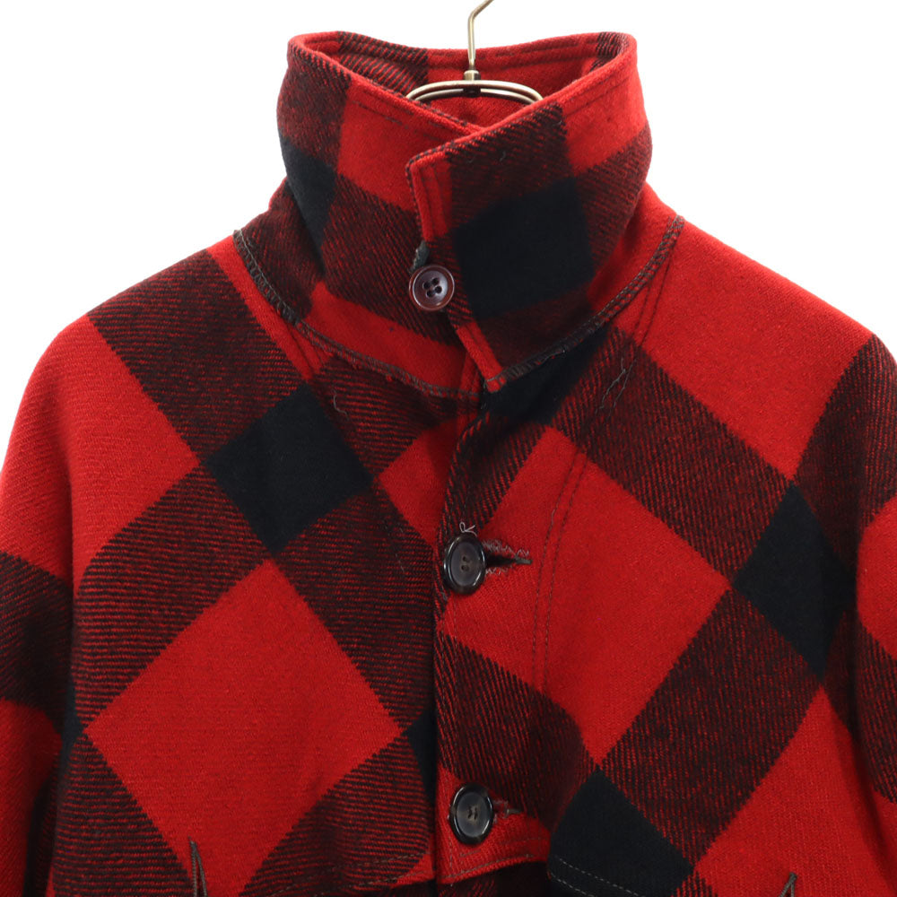 WHITE STAG ホワイトスタッグ 50s ウール ヴィンテージ ダブルマッキーノ チェック柄 カバーオール レッド系 メンズ
