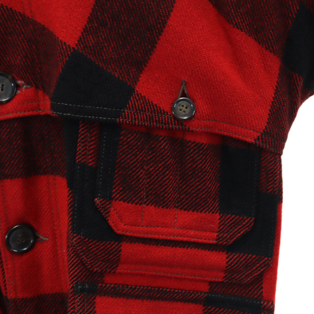 WHITE STAG ホワイトスタッグ 50s ウール ヴィンテージ ダブルマッキーノ チェック柄 カバーオール レッド系 メンズ