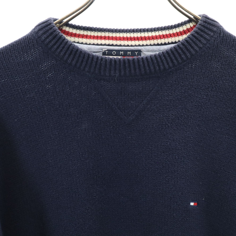 TOMMY HILFIGER トミーヒルフィガー 90s オールド フラッグタグ 長袖 コットン セーター M ネイビー ニット メンズ