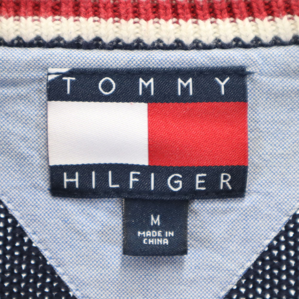 TOMMY HILFIGER トミーヒルフィガー 90s オールド フラッグタグ 長袖 コットン セーター M ネイビー ニット メンズ