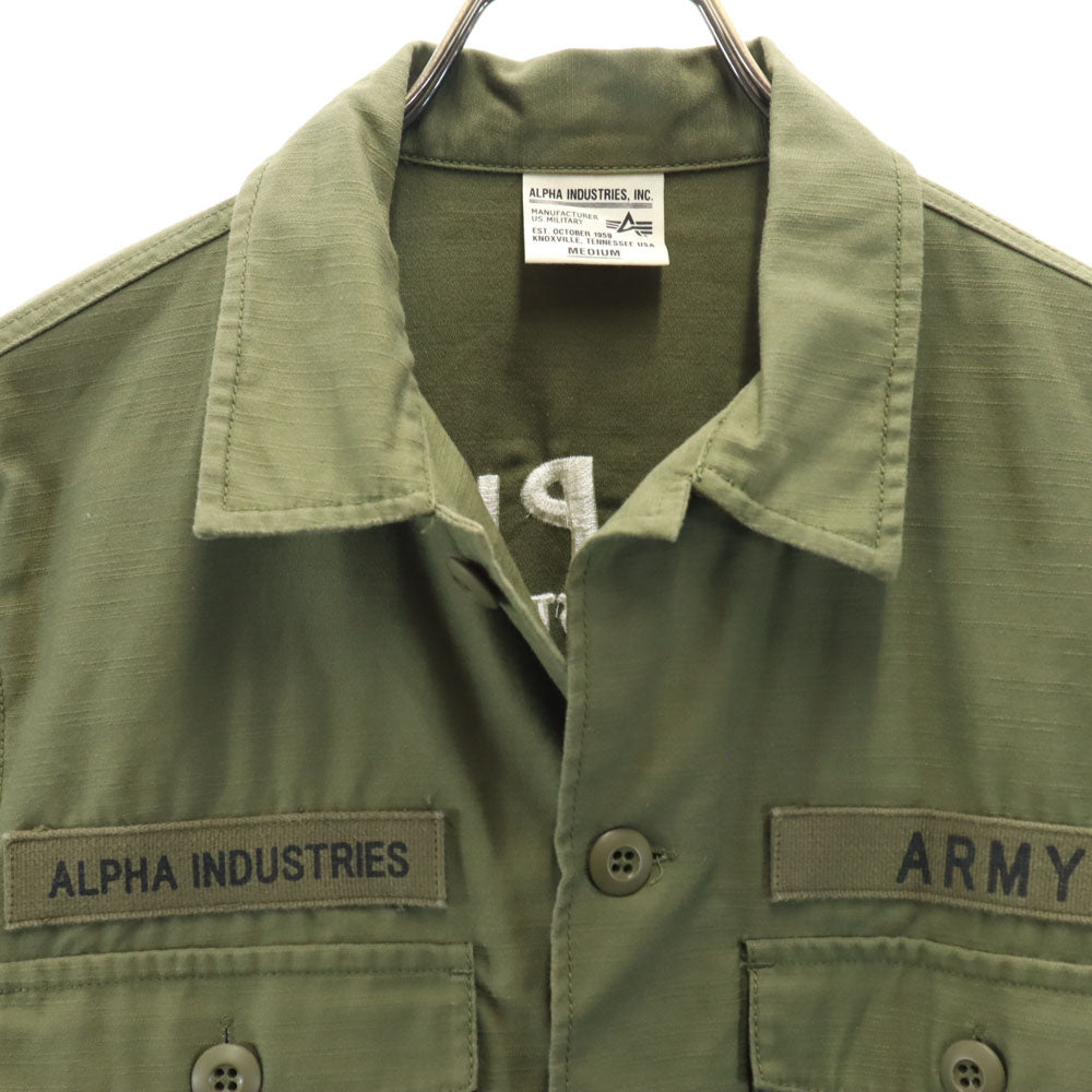 ALPHA INDUSTRIES INC アルファインダストリーズ 長袖 シャツ M カーキ メンズ